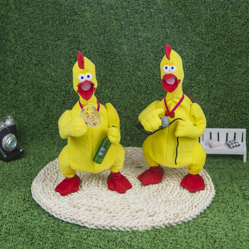 Плюшевая кричащая курица на магните шуточная игрушка