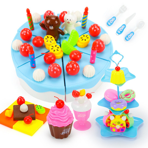 Children's Fruit Cutting Role-Playing Kitchen Set with Vegetables for Boys and Girls, Cake Cutting Fun Combo