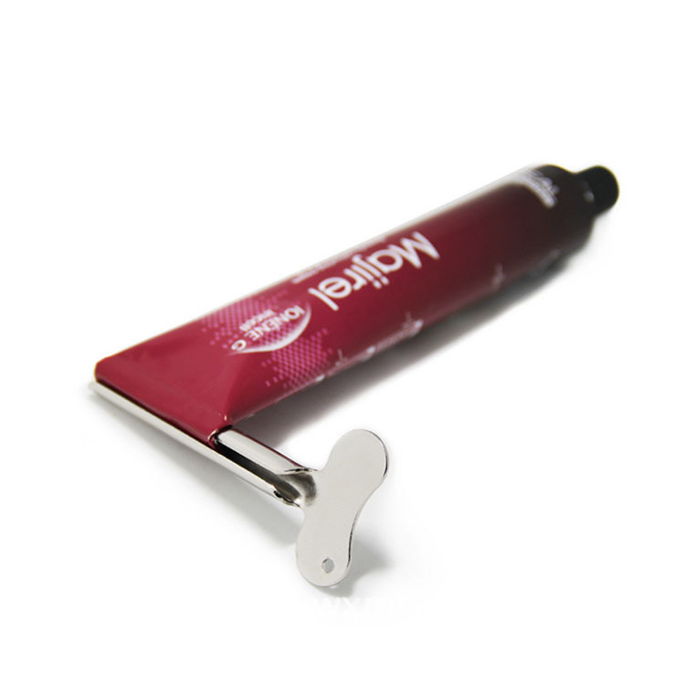 Acero inoxidable hierro pasta de dientes exprimidor peluquería clave color crema pizca color crema herramienta semicírculo metal exprimidor rollo cuchara