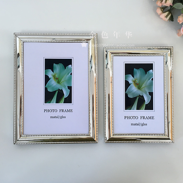 Dawei European-style silver-plated metal Photo Frame 6 inch 7 inch simple modern picture frame wall hanging special Taobao hot sale Dawei European-style silver-plated metal Photo Frame 6 inch 7 inch simple modern picture frame wall hanging special Taobao hot sale