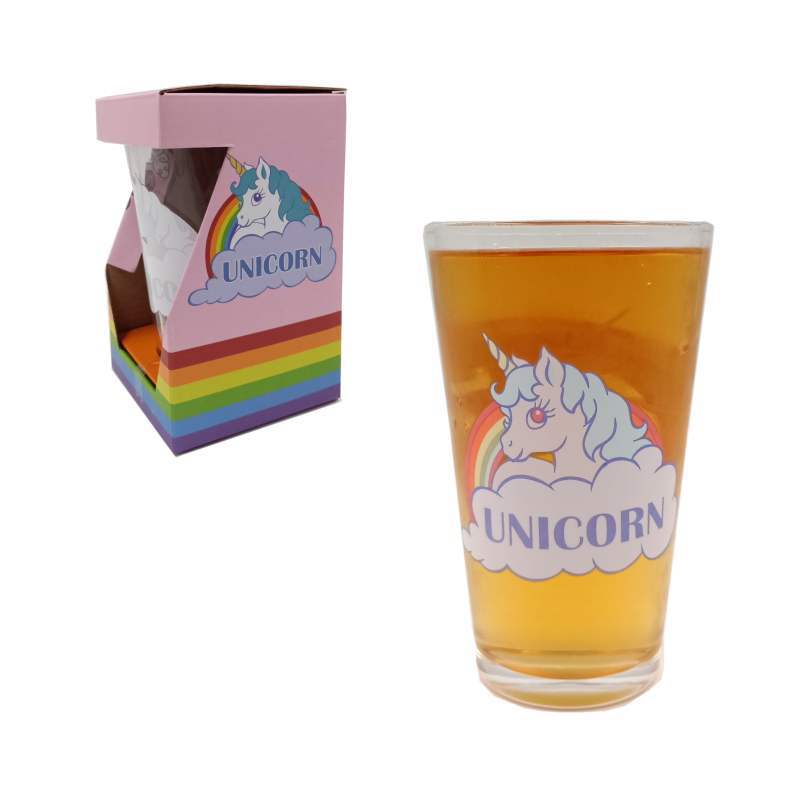 Unicorn mug ing热卖 独角兽变色玻璃杯 创意遇冰变色饮料杯