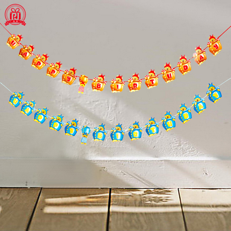 CUMPLEAÑOS decoración tire bandera FELIZ CUMPLEAÑOS bebé año de edad diseño fiesta tema infantil cumpleaños banner