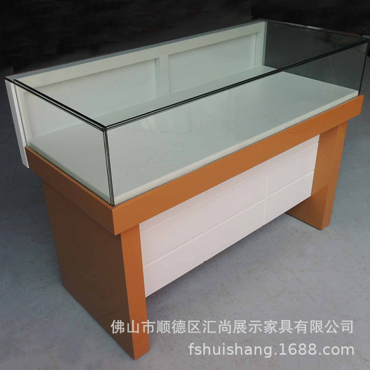 汇尚厂家热销定 制烤漆眼镜柜台商场眼镜玻璃专柜眼镜店装修展柜