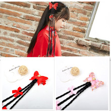 儿童蝴蝶假发辫女童头饰蝴蝶结头花宝宝假发头饰小辫子复古假发