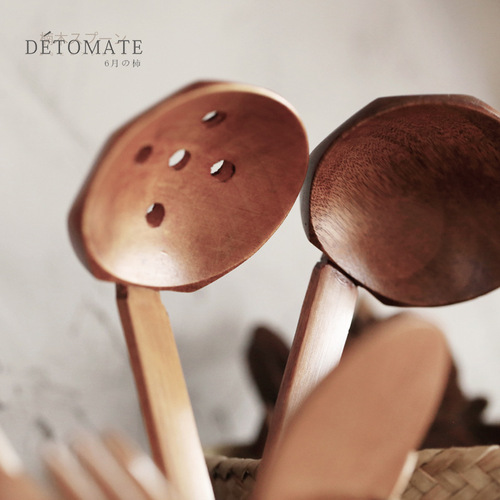 Wholesale bamboo handle nanmu hot pot spoon ramen restaurant hot pot restaurant soup spoon colander kitchen utensil set spicy hot spoon