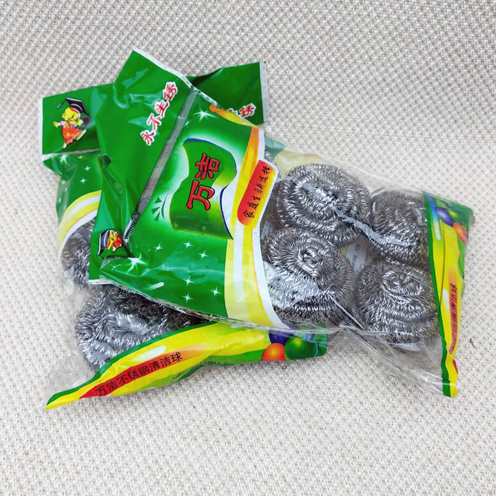 D1232 Acero Puro 6 bola de acero bola de hierro cepillo para lavar platos cepillo de bola de acero olla artefacto Yiwu 2 yuanes