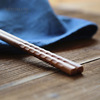 Detomate Indonesian Tiemu pointed chopsticks, half -body carved turtle shell three -line chopsticks, wooden daily household chopsticks