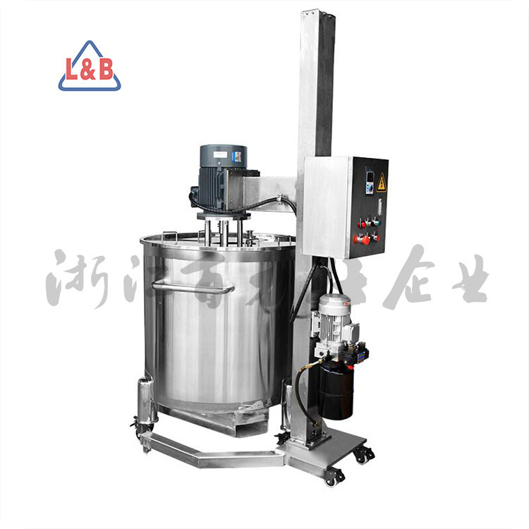 百力仕不锈钢均质乳化罐 液压升降移动调配乳化罐 电加热乳化罐