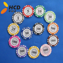 厂家供应亚克力塑料筹码 防伪烫金娱乐筹码币 塑胶片 可添加LOGO