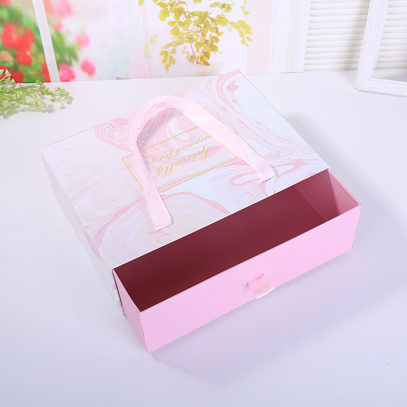 Caja de regalo de mármol caja de cajón Rosa caja de regalo taza caja de regalo de mano bufanda cumpleaños grande