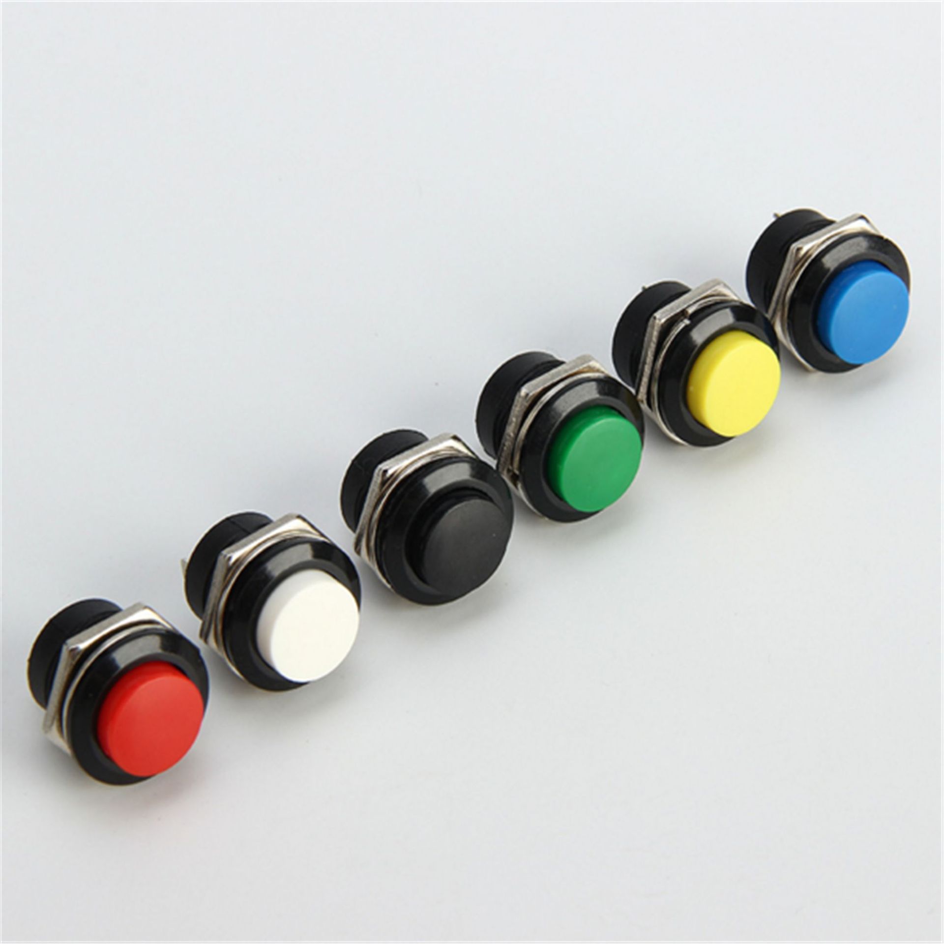 自复位按键开关 按钮点动开关 R13-507 16MM 红色 无锁开关