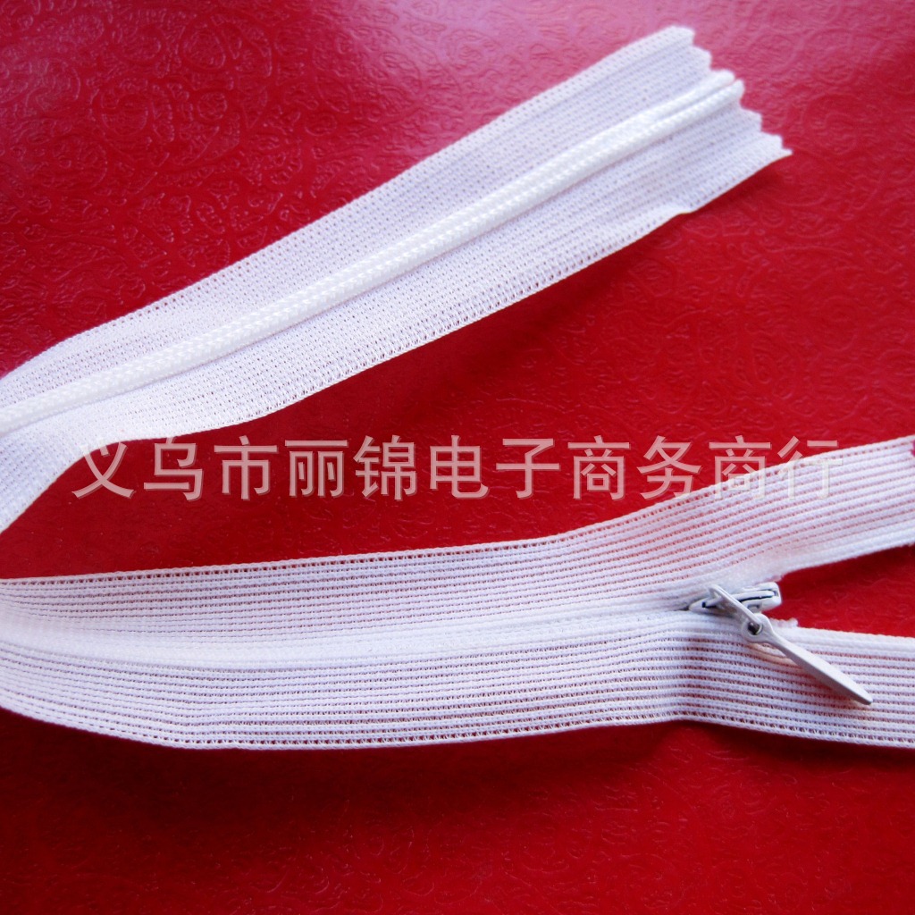 顺滑不爆齿厂价供应3#隐形蕾丝拉链现货家纺耐用家纺隐形拉链