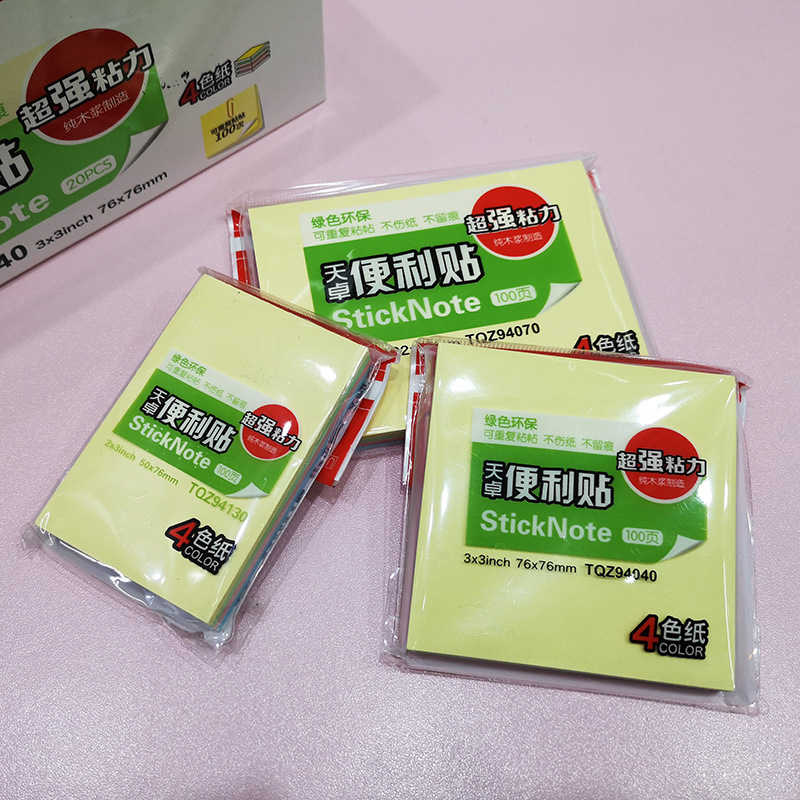 컬러 포스트잇 노트 Tianzhuo 자체 접착 메모 용지 창조적 인 미니 휴대용 찢을 수있는 메모 종이 소형 노트북 제조 업체 도매