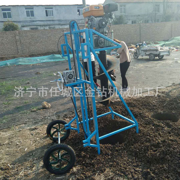 手推地钻 螺旋取泥机生产厂家 架子式圆桩掏土机 20cm孔径取泥机