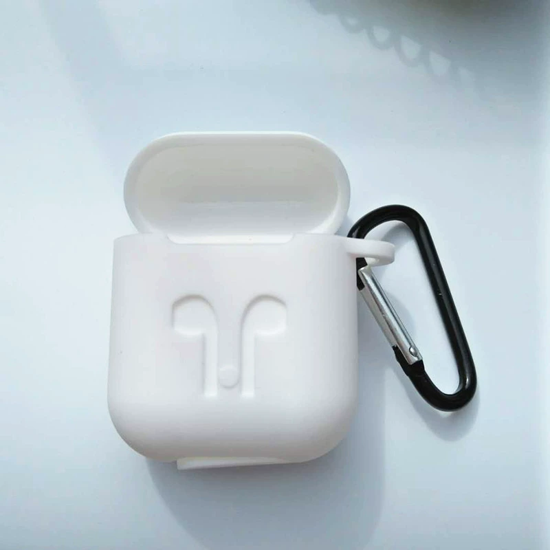 Силиконовый защитный чехол для AirPods, совместим с беспроводными наушниками, 13 цветов, карабин/крючок/верёвка