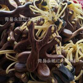 定制鸡翅木弹弓新手皮筋练手弓户外竞技传统实木弹弓成人儿童玩具