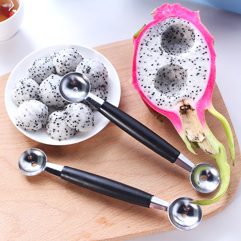 不锈钢西瓜挖球器 果球勺 冰淇淋挖球勺多功能双头水果挖勺工具