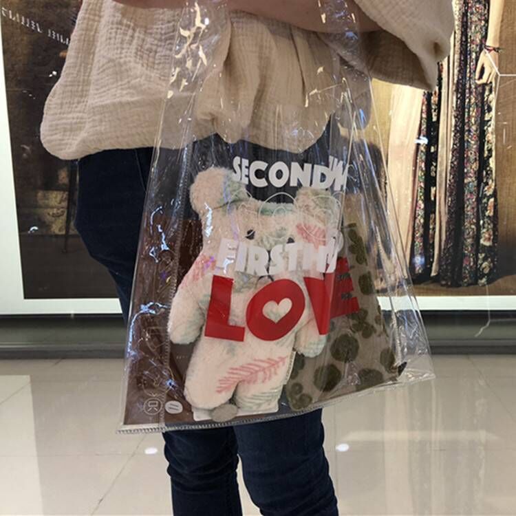透明pvc网红袋 可设计印logo   pvc手提袋 网红袋现