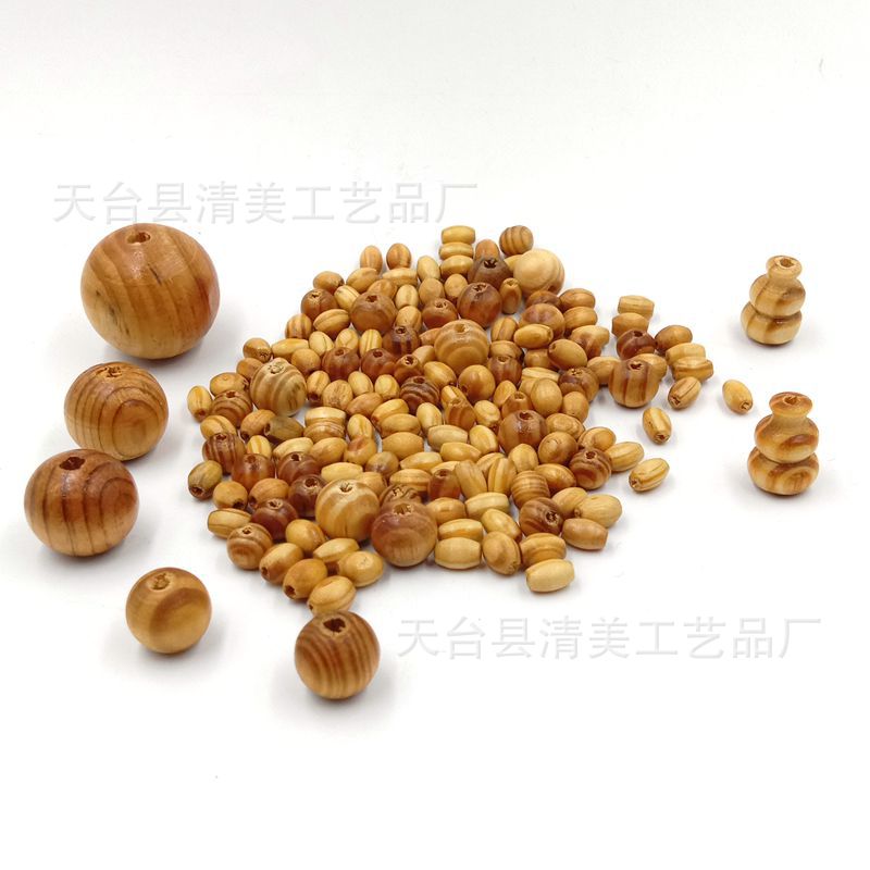 Cuentas de madera de pino mezclado cuentas de madera DIY 37g un paquete
