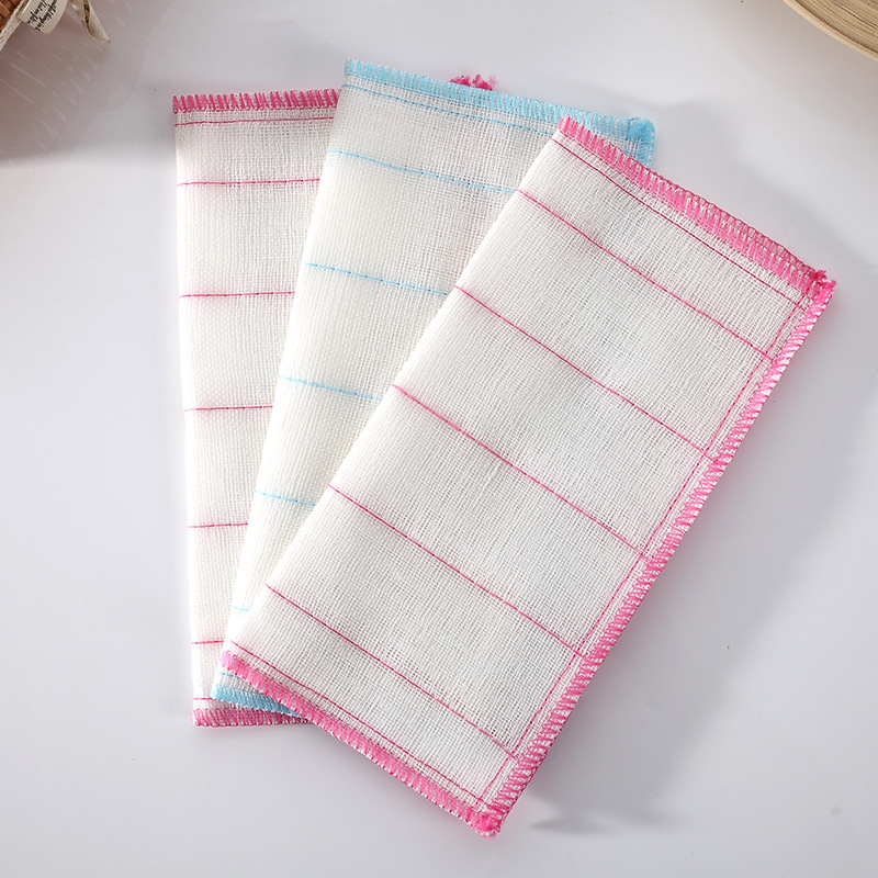 Wholesale Dingmei Thickened Dishwashing Cloth Cotton Soft Double-Sided Absorbent Kitchen Rag Ventilated Plaid Household Dishwashing Towel