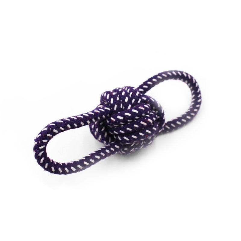 Nudo de mascota perro de juguete Limpieza de dientes molar Bola de cuerda de algodón tejida a mano bola binaural suministros de entrenamiento interactivo para perros al por mayor image 7