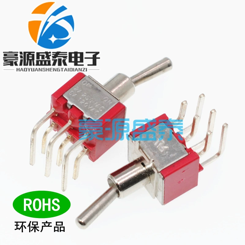 MTS-202C3 Тумблер 6 мм Тумблер 6-футовый 2-скоростной встряхивающий Кулисный поворотный переключатель 90-градусная лапка с боковым изгибом