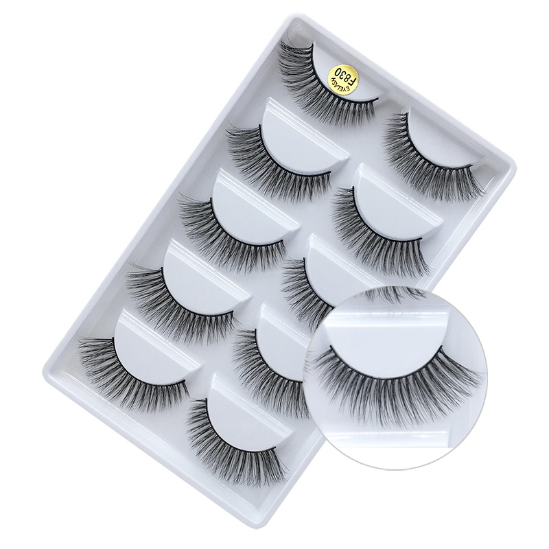 Fabricante al por mayor de pestañas postizas 3D europeas y americanas G800, estilo cruzado afilado, paquete de 5 pares, pestañas postizas de pelo de visón, estilo nuevo y voluminoso.