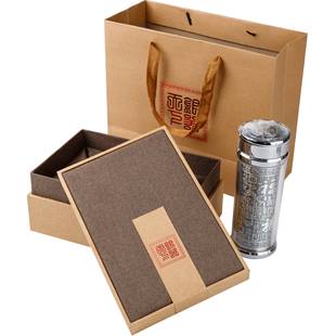 Mingjiang manufacturers wholesale custom silver craft cup thermos wooden gift box Silver Cup gift box empty box