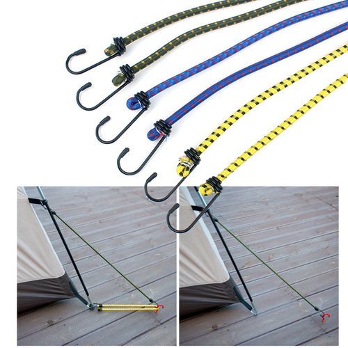 Outdoor binding rope 6-piece set elastic band tent rope elastic clothesline camping accessories luggage packing strap wholesale