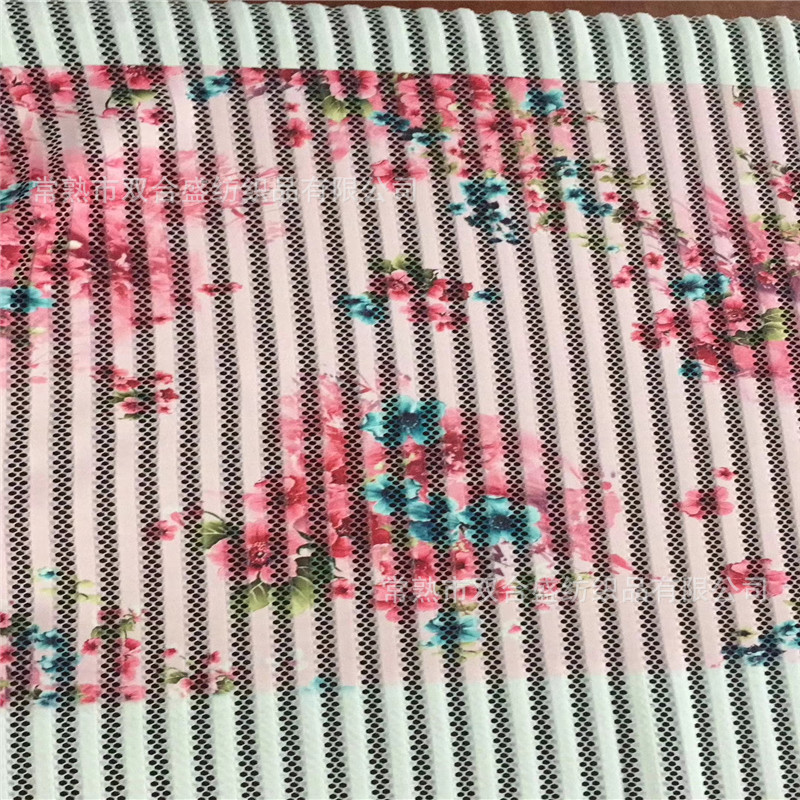 厂家直供 条形三明治3D网布 立体经编网眼布涤纶 印花底布 批发
