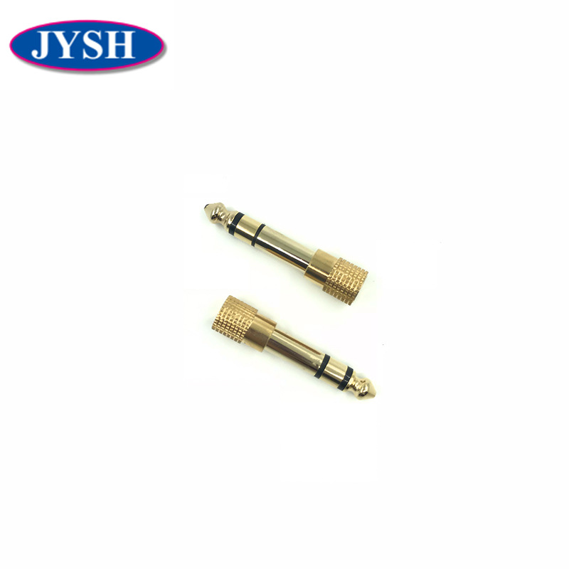 6.35插头 6.3转3.5 6.35立体公转3.5立体母真金头音响耳机转换头