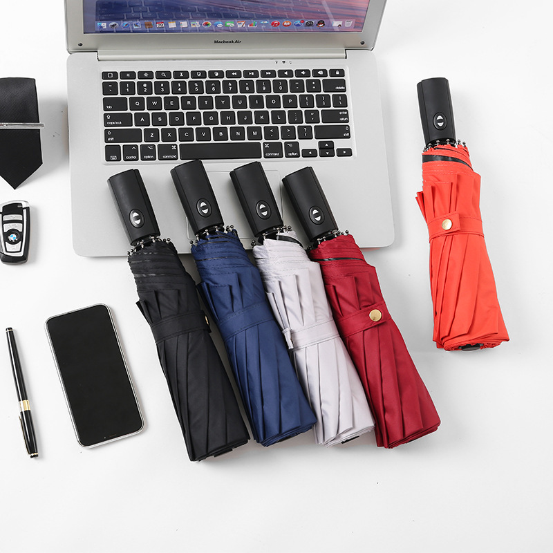 厂家直销精品自动伞折叠雨伞10骨全自动黑胶伞晴雨伞广告礼品伞