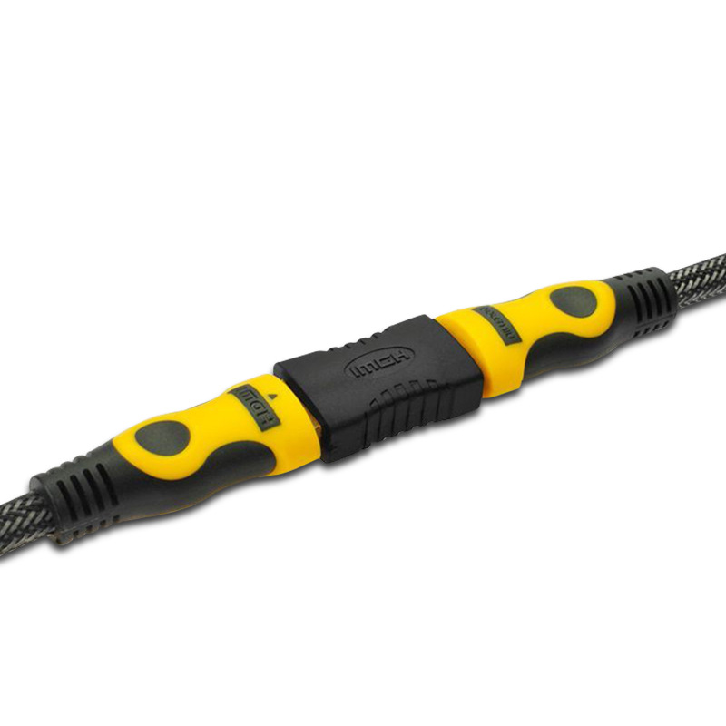 Fabricante en stock HDMI hembra a hembra adaptador recto hembra negro HDMI adaptador HDMI extensión cabeza 1,4 versión