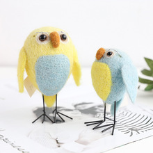 手工工艺羊毛毡工艺品 眼镜猫头鹰成品玩具 摄影道具摆件厂家批发