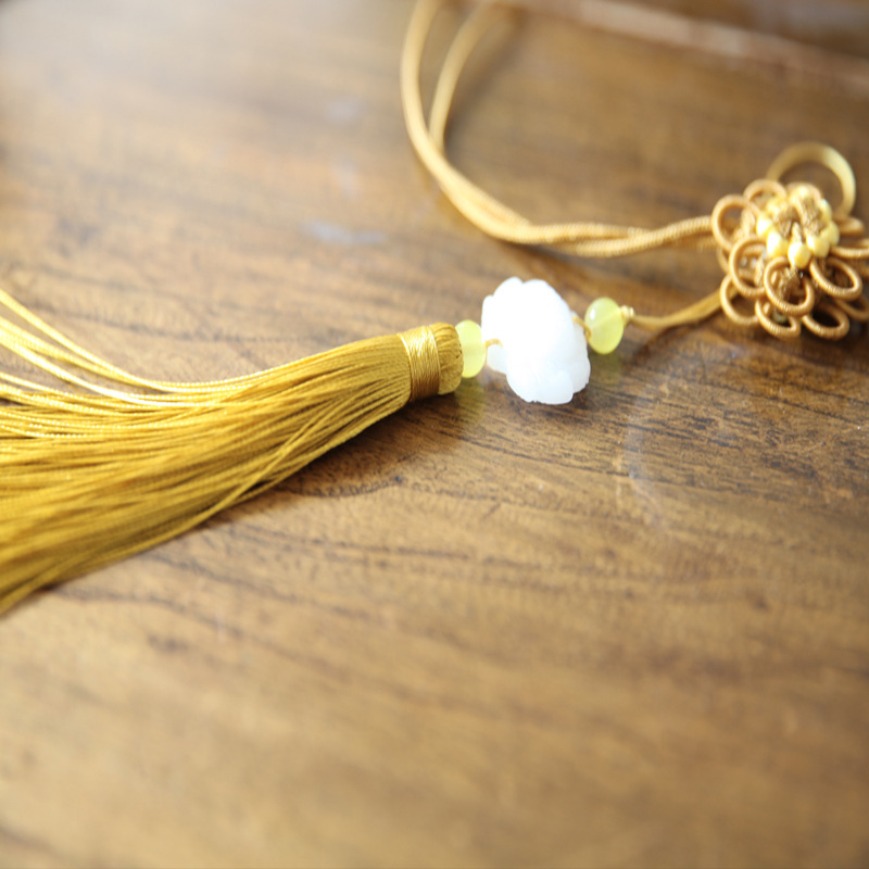 Bordado hecho a mano DIY accesorios auxiliares Lu bordado colgante pintura nudo chino crisantemo nudo loto oído conjunto bolsita Accesorios