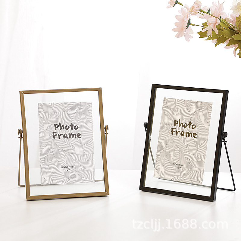 Nordic Simple Creative Modern Metal Glass Photo Frame Plant Specimen Clip Home Room Decorations 6-inch Table Nordic Simple Creative Modern Metal Glass Photo Frame Plant Specimen Clip Home Room Decorations 6-inch Table