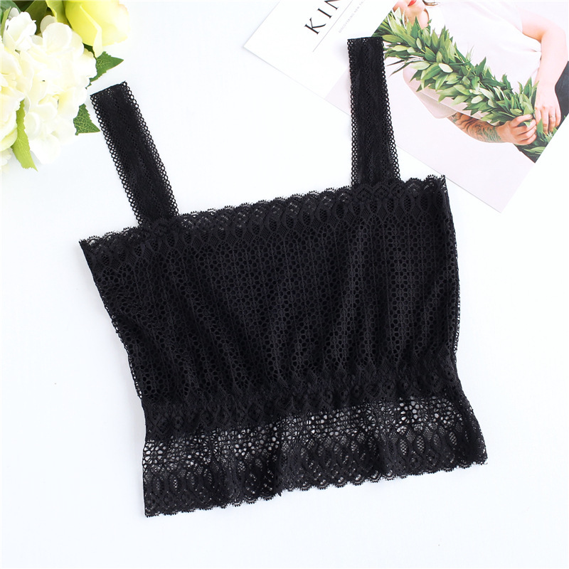New Women's Summer Anti-Dipped Collar Base Top with Beautiful Back Breathable Mesh Lace Sexy Camisole New Women's Summer Anti-Dipped Collar Base Top with Beautiful Back Breathable Mesh Lace Sexy Camisole