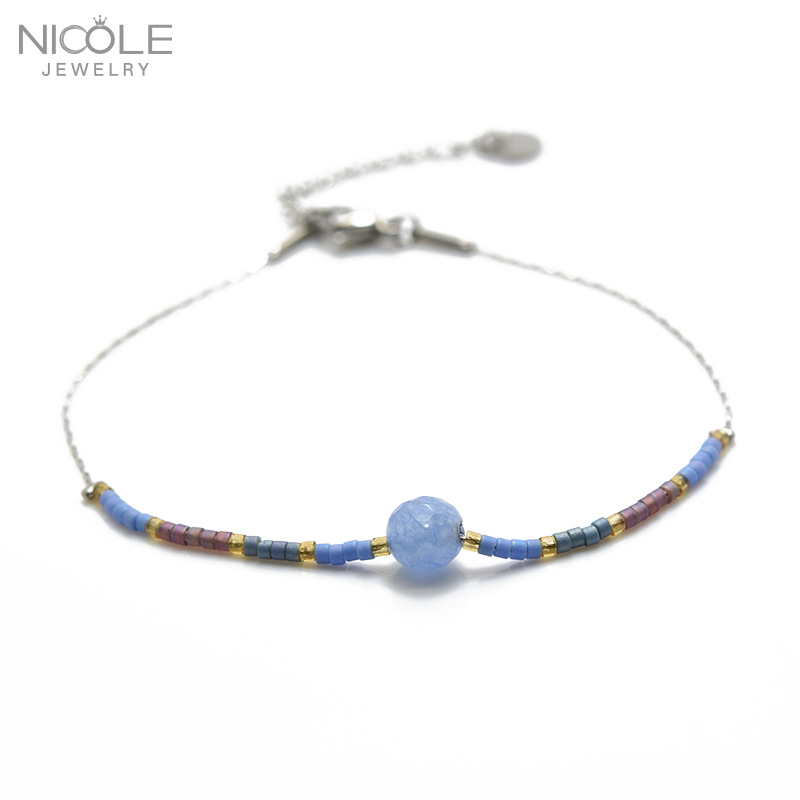 DIY pulsera de la joyería de las mujeres simples granos de arroz personalidad original artesanía color mezclado tejido joyería de moda ventas directas de la fábrica