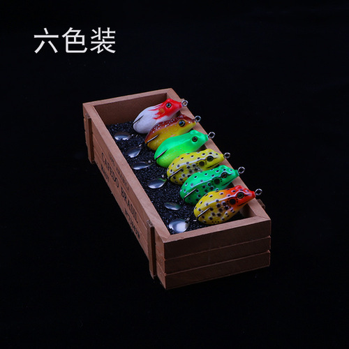 Huizhu factory direct sales bionic bait high carbon steel double hook black fish Luya Lei frog fake bait soft bait