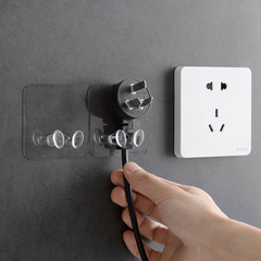 2637 transparent plug wall hook kitchen wall strong adhesive hook creative socket bracket plug hanger