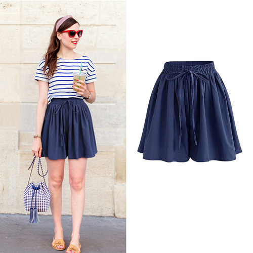 Women's Loose Wide-Leg Shorts Summer Fat-Adding Chiffon Pants Single Layer Elastic Waist Casual Stylish Korean Version
