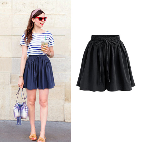 Women's Loose Wide-Leg Shorts Summer Fat-Adding Chiffon Pants Single Layer Elastic Waist Casual Stylish Korean Version