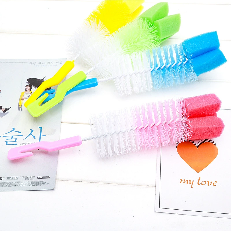 Plastic handle, sponge bottle brush, direct factory sales