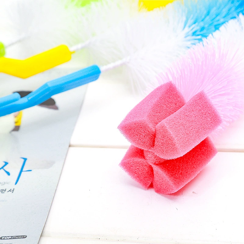 Plastic handle, sponge bottle brush, direct factory sales