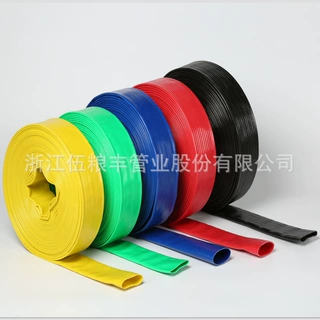 工厂一步法PVC涂塑农用蓝水带LAYFLAT HOSE水泵出水管