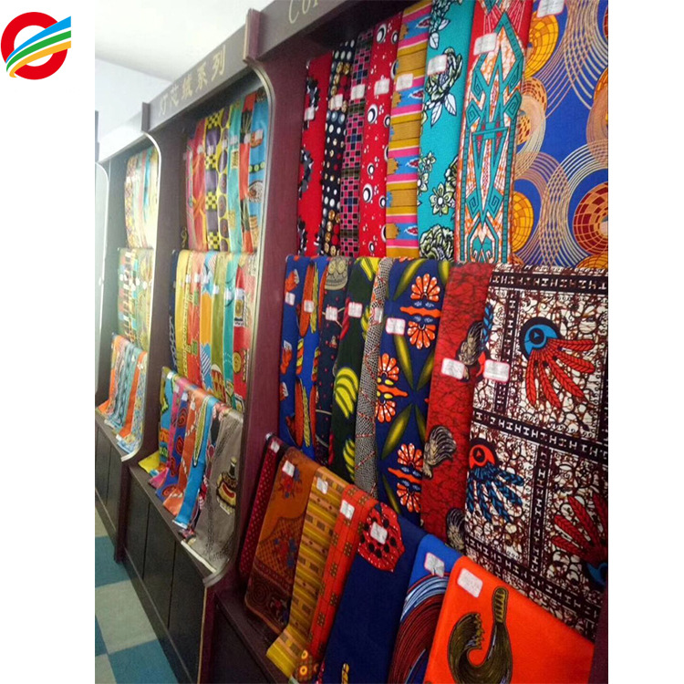 外贸跨境非洲民族服装全涤纶蜡染蜡布120g仿蜡布单面渗透印花布料