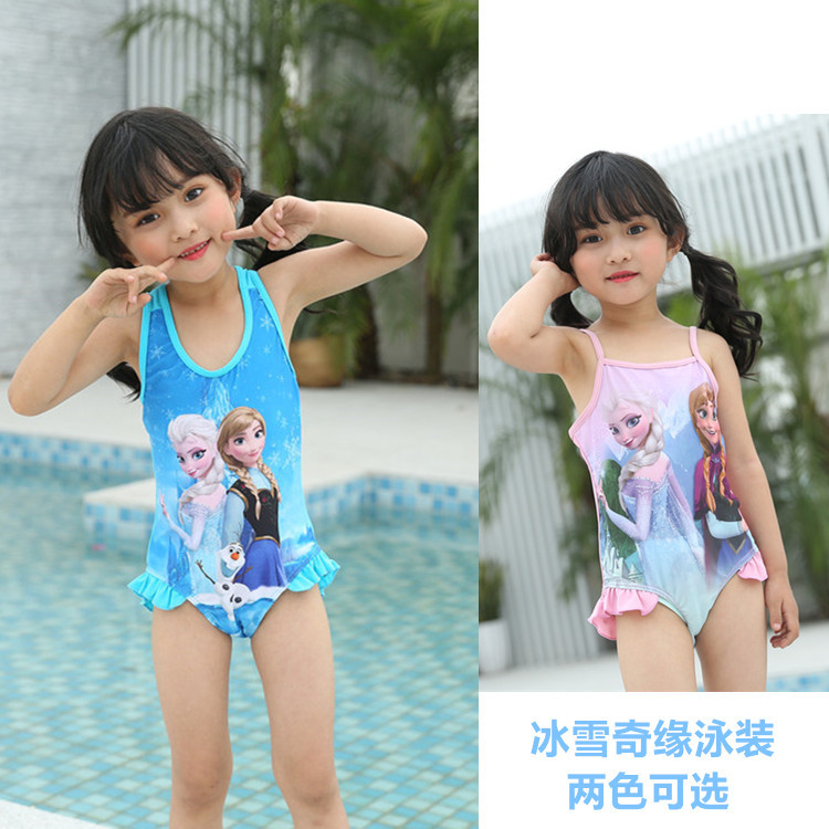 2020 New Frozen Swimwear Foreign Trade Children's One-Piece Swimsuit Girls Swimwear Manufacturer Supports Dropshipping