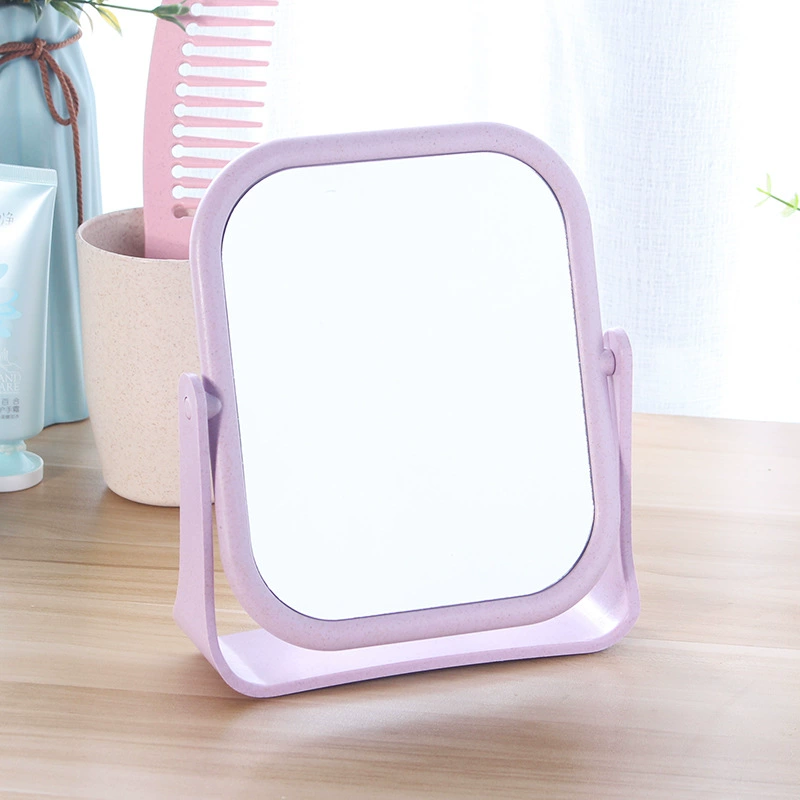 Single-sided high-definition makeup mirror Wheat, folding portable desktop, compact princess style