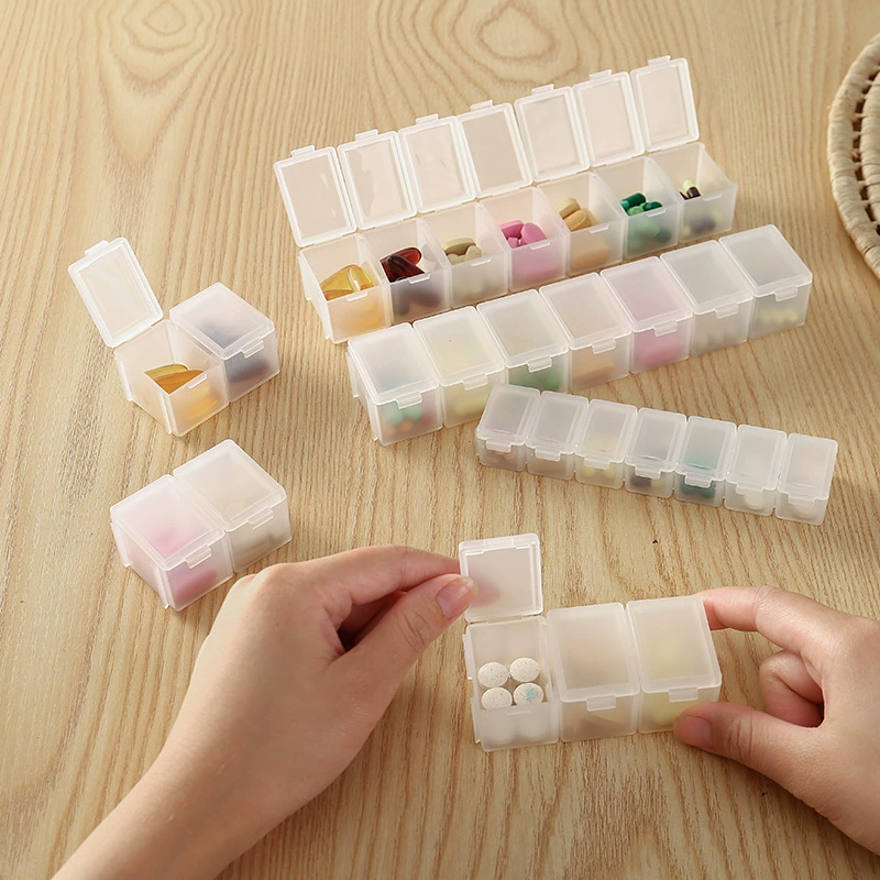 MUJI с простой аптечкой из полипропилена без печати, дорожная портативная дозирующая аптечка, дорожная мини-коробка для хранения герметичная коробка