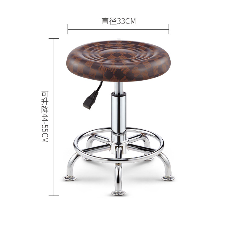 New casual backrest hard leather bar stool for wholesale, 360-degree rotation, free height adjustment, various colors